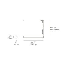 Load image into Gallery viewer, LEDbar Round Suspension Light - line drawing.