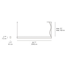 Load image into Gallery viewer, LEDbar Round Suspension Light - line drawing.