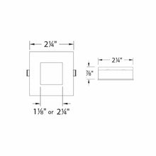 Load image into Gallery viewer, LEDme Square LED Button Light - line drawing.