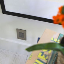 Load image into Gallery viewer, adorne® Cast Metals PLUS 1-Gang Wall Plate in Detail.