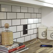 Load image into Gallery viewer, adorne® Dual USB Plus-Size Outlet Combo in home office.