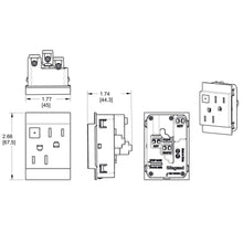 Load image into Gallery viewer, adorne® Energy-Saving On/Off Outlet - line drawing.