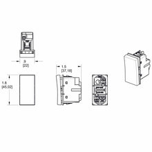 Load image into Gallery viewer, adorne® Paddle Half Switch - line drawing.