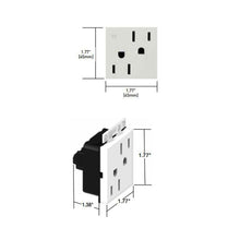 Load image into Gallery viewer, adorne® Tamper-Resistant Dual Controlled Outlet - line drawing.