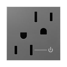 Load image into Gallery viewer, adorne® Tamper-Resistant Half Controlled Outlet in Magnesium.