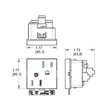 Load image into Gallery viewer, adorne® Tamper-Resistant Outlet - line drawing.