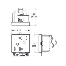 Load image into Gallery viewer, adorne® Tamper-Resistant Outlet - line drawing.