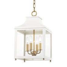 Load image into Gallery viewer, Leigh Pendant Light in Aged Brass / Soft Off White (Small).