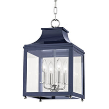 Load image into Gallery viewer, Leigh Pendant Light in Polished Nickel / Navy (Small).
