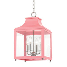 Load image into Gallery viewer, Leigh Pendant Light in Polished Nickel / Pink (Small).
