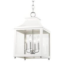 Load image into Gallery viewer, Leigh Pendant Light in Polished Nickel / Soft Off White (Small).