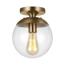 Load image into Gallery viewer, Leo Ceiling / Wall Light in Clear Seeded/Satin Brass.