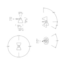 Load image into Gallery viewer, JJ Big Grip LED Wall Light - line drawing.