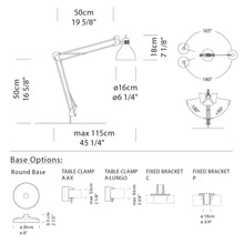 Load image into Gallery viewer, JJ LED Table Lamp - line drawing.