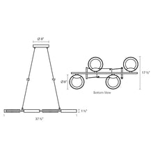 Load image into Gallery viewer, Light Guide Ring 4-Light LED Pendant Light - line drawing.