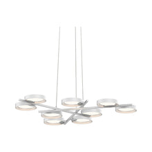 Load image into Gallery viewer, Light Guide Ring 9-Light LED Pendant Light in Satin White with White Interior.