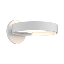 Load image into Gallery viewer, Light Guide Ring LED Wall Light in Satin White with White Interior/Single Ring.