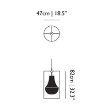 Load image into Gallery viewer, Light Shade Shade Pendant Light - line drawing.