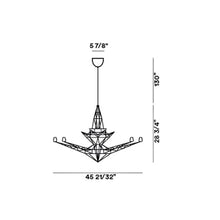 Load image into Gallery viewer, Lightweight Chandelier - line drawing.