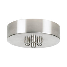 Load image into Gallery viewer, Line Voltage Round Mini Canopy in 7-Port/Satin Nickel.