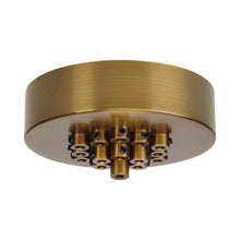 Load image into Gallery viewer, Line Voltage Round Mini Canopy in 19-Port/Aged Brass.
