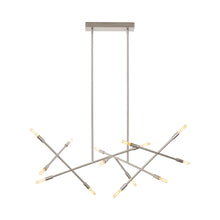 Load image into Gallery viewer, Line Wave 2 Chandelier in Satin Nickel.