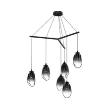 Load image into Gallery viewer, Liquid Tri-Spreader LED Pendant Light in Smoke Fade/6-Light.