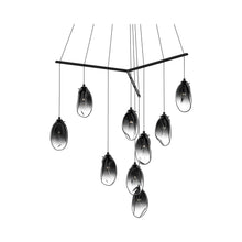 Load image into Gallery viewer, Liquid Tri-Spreader LED Pendant Light in Smoke Fade/9-Light.