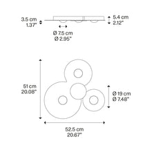 Load image into Gallery viewer, Bugia LED Multi Light Flush Mount Ceiling Light - line drawing.