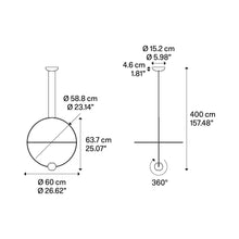 Load image into Gallery viewer, Elara Pendant Light - line drawing.
