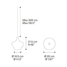 Load image into Gallery viewer, Nostalgia Medium LED Pendant Light - line drawing.