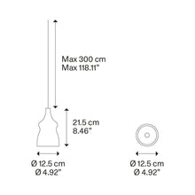 Load image into Gallery viewer, Nostalgia Small LED Pendant Light - line drawing.