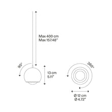 Load image into Gallery viewer, Spider LED Mini Pendant Light - line drawing.