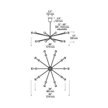 Load image into Gallery viewer, Lody LED Chandelier - line drawing.