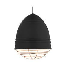 Load image into Gallery viewer, Loft Grande Pendant Light in Rubberized Black/Copper.