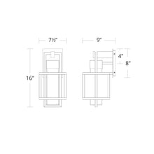 Load image into Gallery viewer, Logic Outdoor LED Wall Light- line drawing.