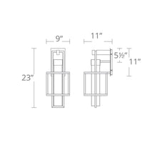 Load image into Gallery viewer, Logic Outdoor LED Wall Light- line drawing.