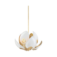 Load image into Gallery viewer, Lotus Chandelier in 8-Light/Gold Leaf/White.