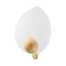 Load image into Gallery viewer, Lotus Wall Light in Gold Leaf/White.
