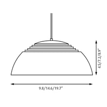 Load image into Gallery viewer, AJ Royal LED Pendant Light - line drawing.