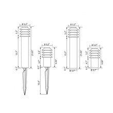 Load image into Gallery viewer, Bysted Garden Outdoor Bollard - line drawing.
