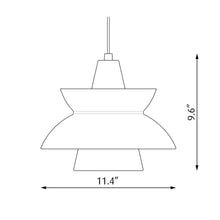 Load image into Gallery viewer, Doo-Wop Pendant Light - line drawing.
