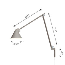 Load image into Gallery viewer, NJP Adjustable LED Wall Light - line drawing.