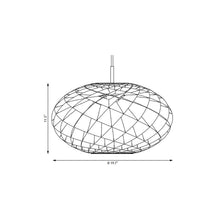 Load image into Gallery viewer, Patera Oval Pendant Light - line drawing.