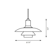 Load image into Gallery viewer, PH 2/1 Pendant Light - line drawing.