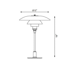 Load image into Gallery viewer, PH 3½-2½ Glass Table Lamp - line drawing.