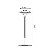 Load image into Gallery viewer, PH 3-2½ Outdoor Bollard - line drawing.