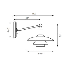 Load image into Gallery viewer, PH 3/2 Wall Light - line drawing.
