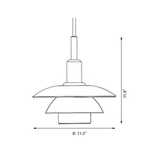 Load image into Gallery viewer, PH 3/3 Pendant light - line drawing.