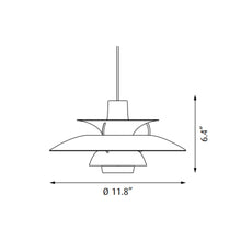 Load image into Gallery viewer, PH 5 Mini Pendant light - line drawing.